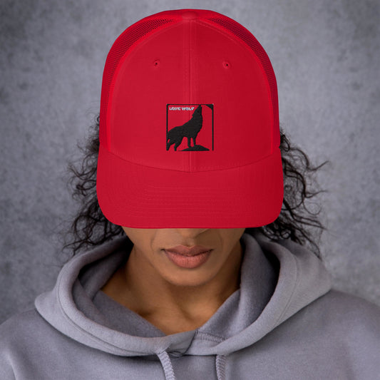 TRUCKER SNAPBACK HAT - LONE WOLF RED